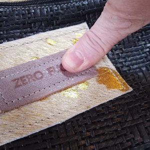 Black Leather handmade wristlet